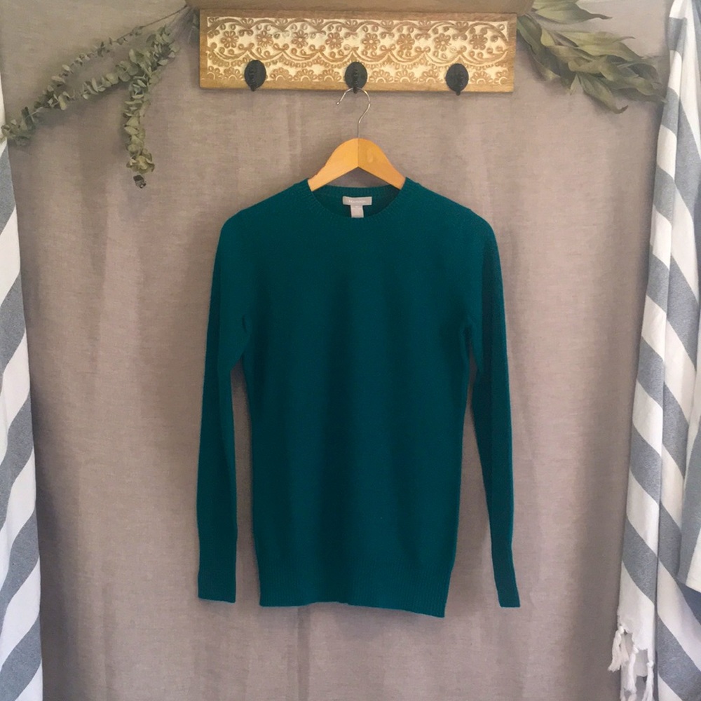 NWT 100% Cashmere Crewneck Sweater by Hayden, Emerald, size M